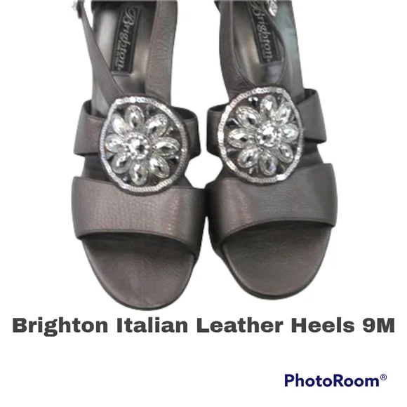 BRIGHTON Viva, Italian Leather Heel. 9M Pewter/Black. - Picture 3 of 5